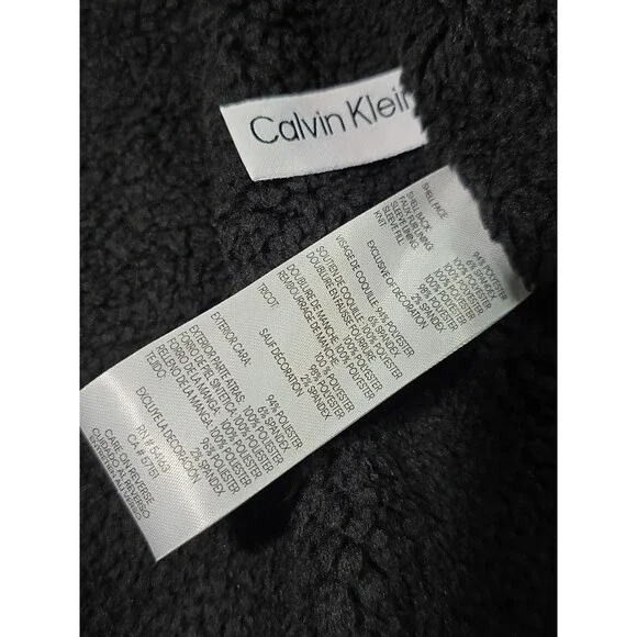 NWT Calvin Klein Men L Sherpa Lined Soft Shell Jacket Black Infinite Stretch 225 - Picture 6 of 14